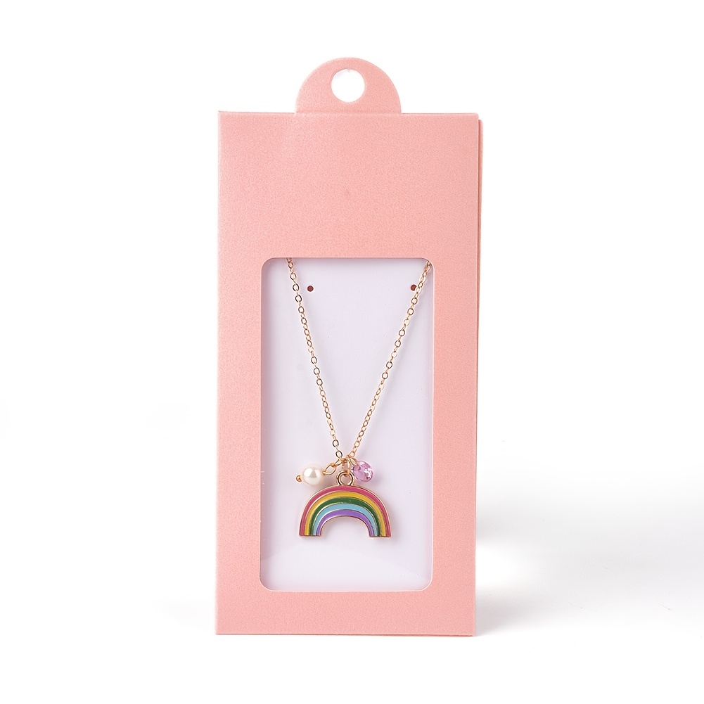 5 Paper Jewelry Gift Boxes with Transparent Windows
